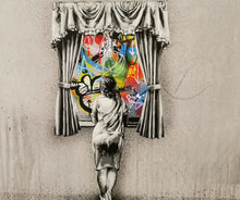 Load image into Gallery viewer, MARTIN WHATSON - FIGURE AT THE WINDOW REVERSE UNIQUE CANVAS
